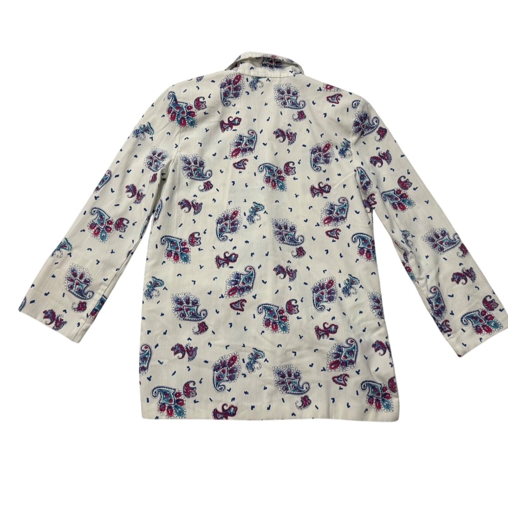 VTG Worthington‎ Paisley Print Blazer Jacket White Red Blue USA  in Women Size 6 - Picture 2 of 9